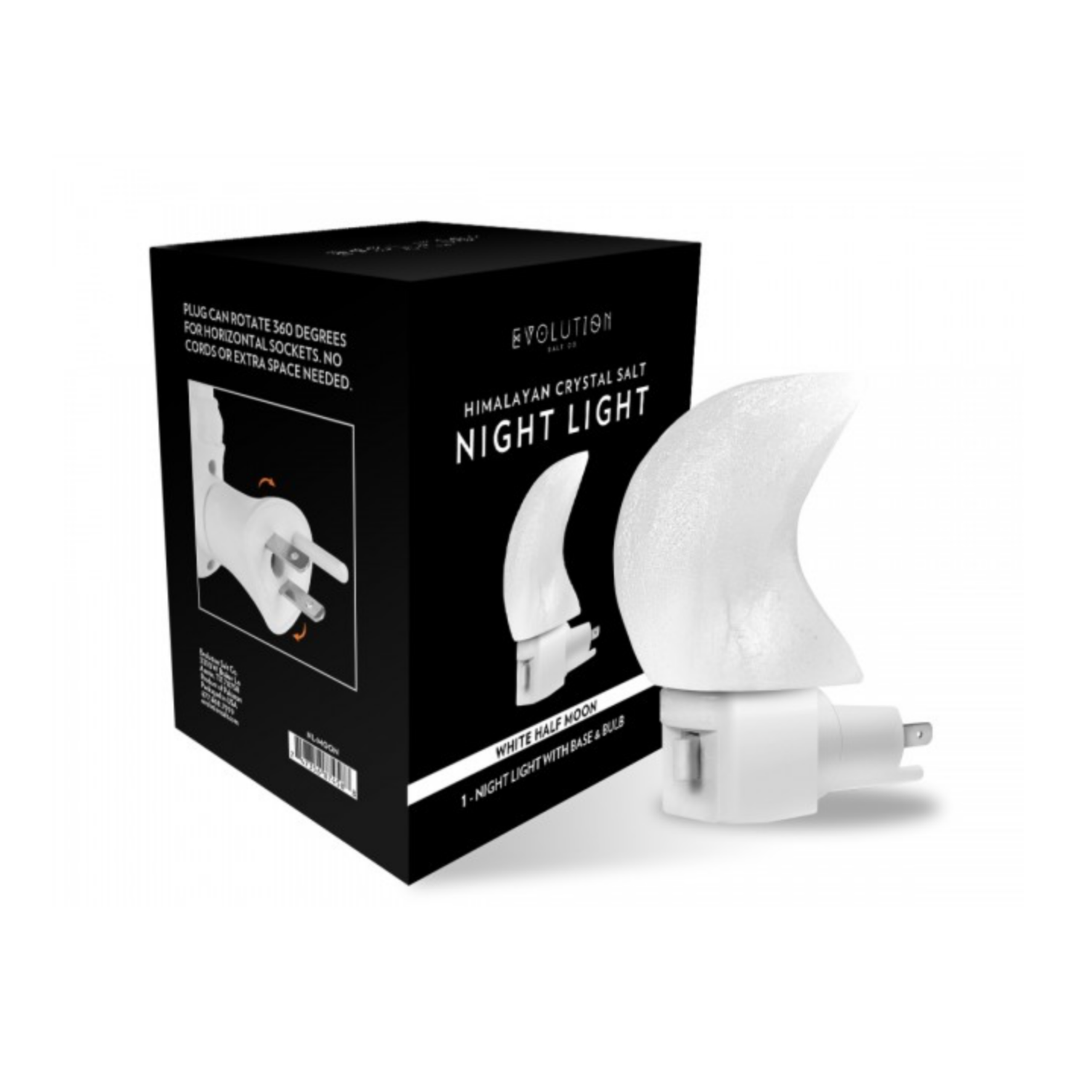 Evolution Salt Night Light White Moon Eco Chic Life